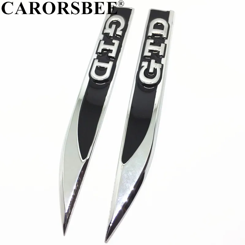 

Black 1 Pair 3D Metal GTD Emblem Badge Car sticker Auto Door Body Fender Decal For Volkswagen golf passat Tiguan Phaeton Octavia