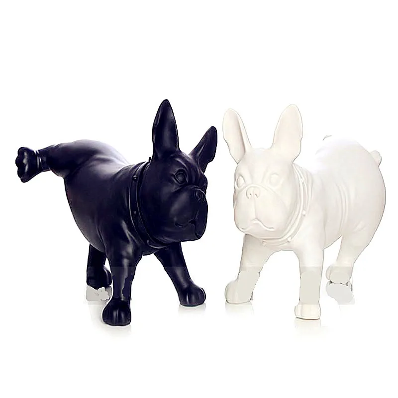 

Bulldog Statue Simulation Pet Dog Animal Resin Craftwork Show Window Office Hotel Living Room Decoration