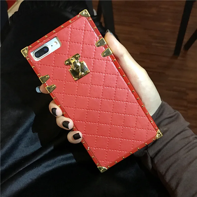 Для iPhone XS Max XR 8 7 Plus 6 6S Чехол Покрытие край овчины кожа + силиконовый Квадратный