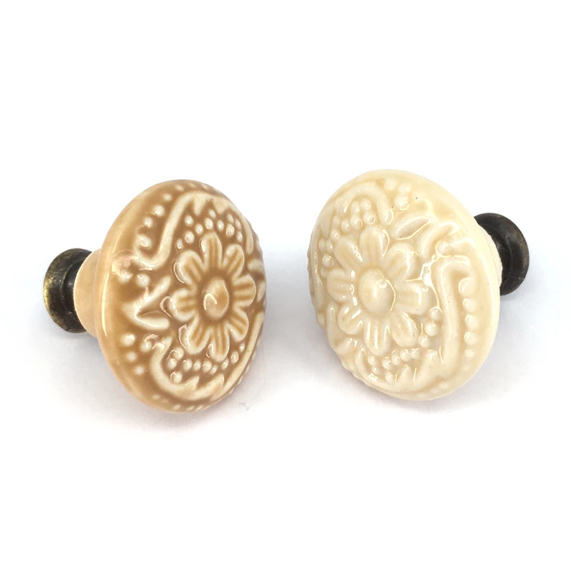5PCS knobs Ceramic Door Cupboard Drawer handle Pulls decorative