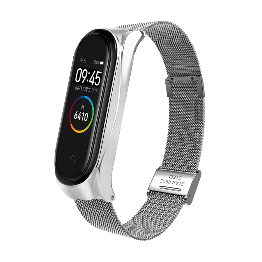 Металлический браслет из нержавеющей стали для Mi Band 4 Xiaomi 3 аксессуары