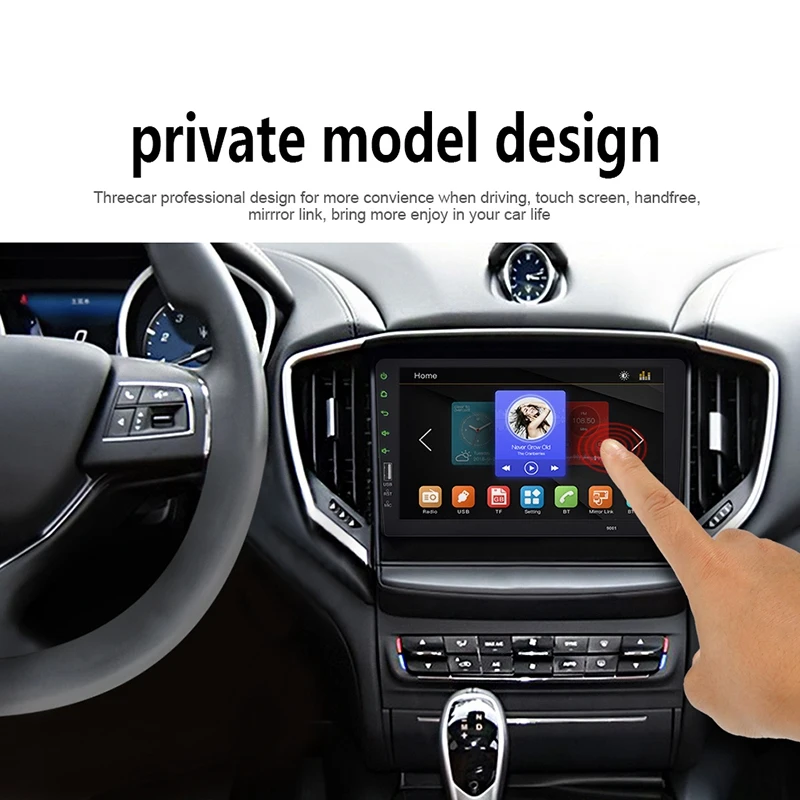  2 Din Car Radio 9 pulgadas de prensa completo enlace espejo coche estéreo reproductor Multimedia Mp