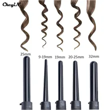 5 in 1 Hair Wand Curler 09-32mm Removable Cylindrical Conical Curling Iron Hair Roller Electric Curling Wand Hair Styler Curls P