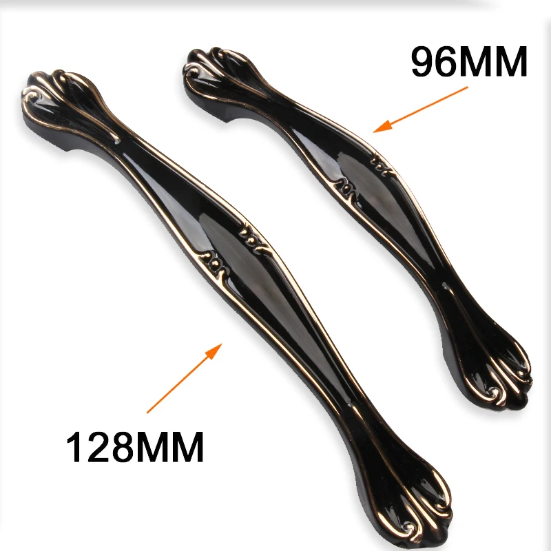 

Vintage Black Zinc Alloy Drawer Furniture Kitchen Door Handles & Knobs European Wardrobe Handle Simple Cabinet Hardware Knob
