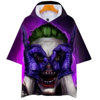 

Haha joke Bastard Great villain casual hoodie short-sleeved hooded sweatshirt pullover cartoon print hooded T-shirt