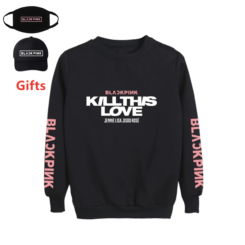

Cap&Mask as Gifts KILL THIS LOVE Kpop BLACKPINK hoodies women girl hip hop Rapper DJ dancer O neck pullover sweatshirts
