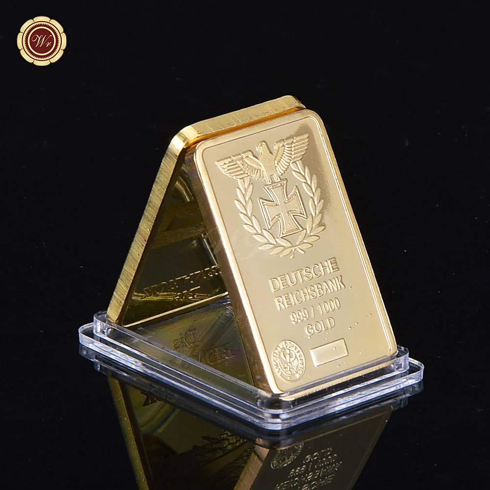 WR Deutsche Reichsbank 24K позолоченный слиток бар германский Орел Реплика Золотой для сбора