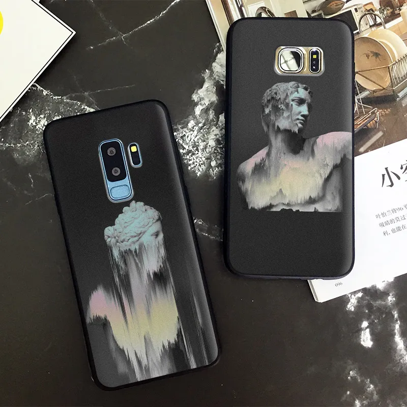 

Plaster statue Design Glitch Art TPU Soft Silicone Phone Case Shell Cover For Samsung S7 Edge S8 S9 Plus Note 8 9