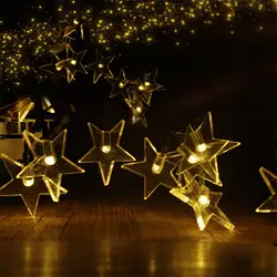 30 светодиодов на солнечных батареях небо пятиконечная звезда строка сад газон крыльцо двор Рождественская елка праздничного декора 3D