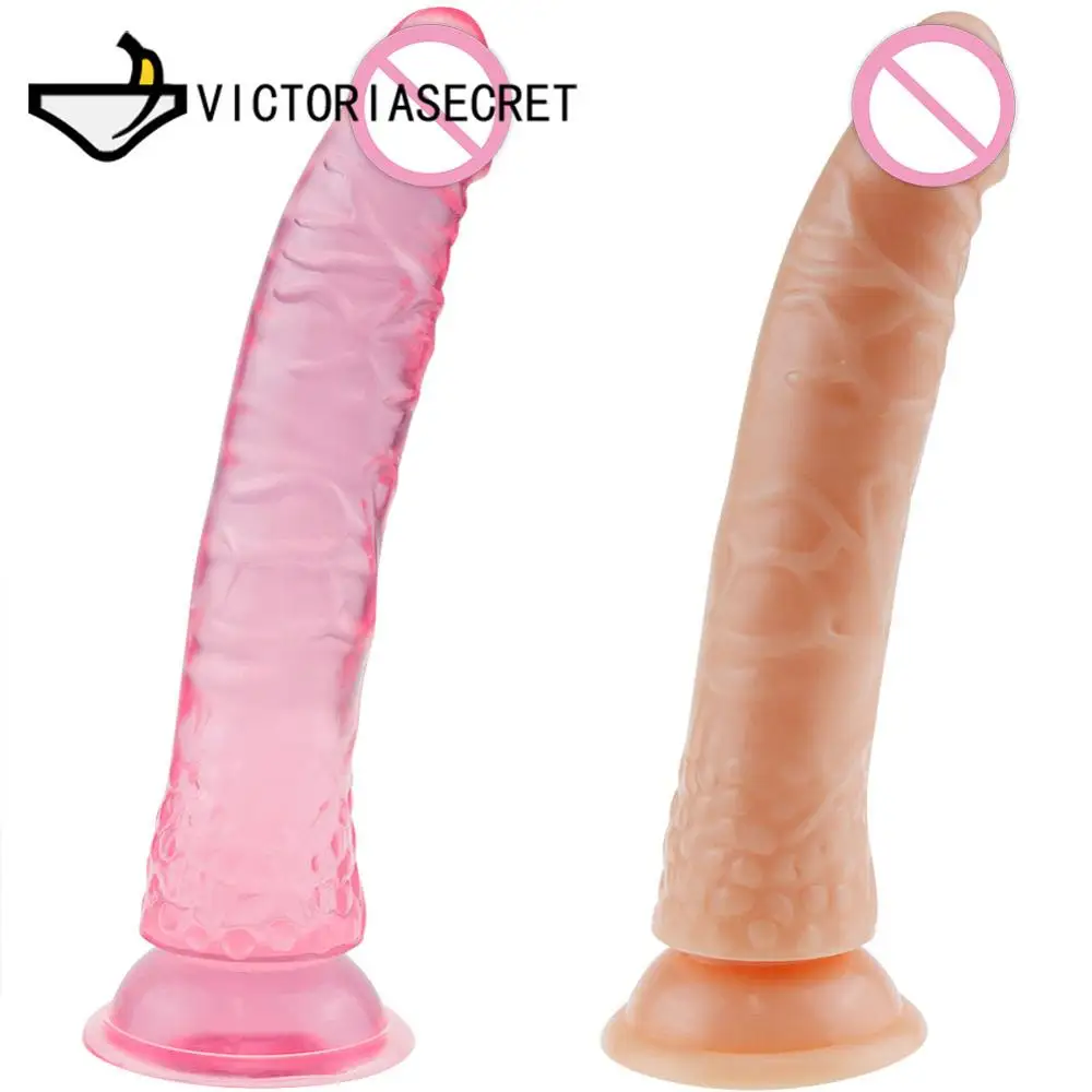 Erotic Soft Jelly Dildo Penis Bullet Cock Penis Adult Toys Anal Butt Sex Toy Strong Suction Cup Male Dick Toy For Falos Sex Shop