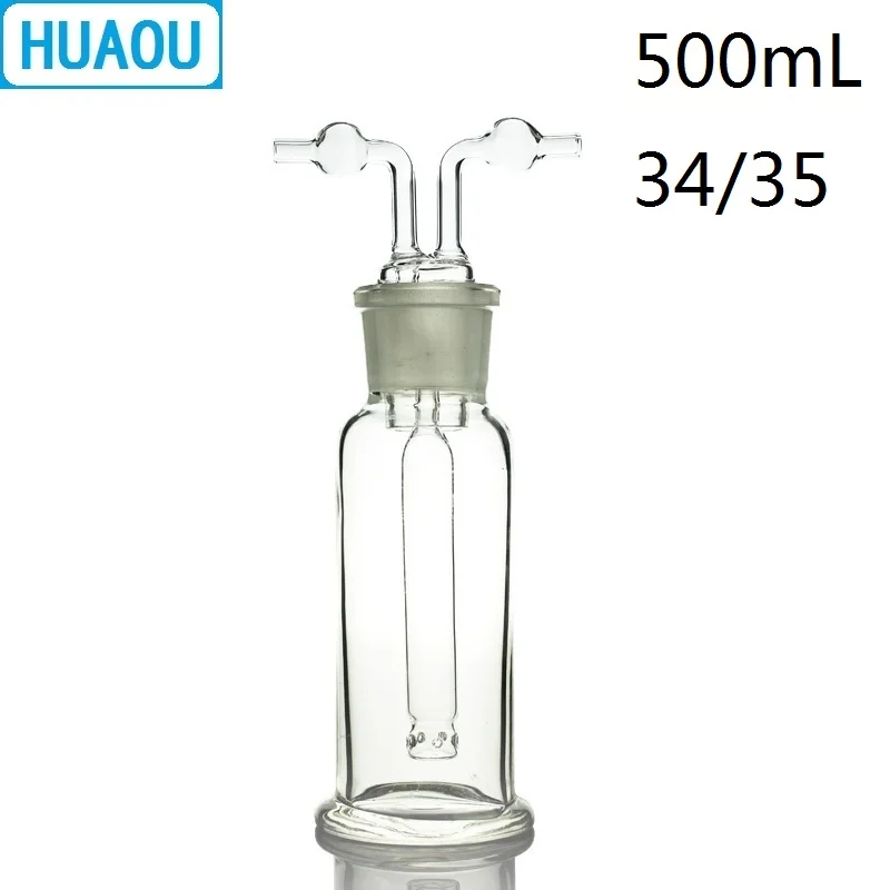 HUAOU 500 мл газовая бутылка для мытья Muencks с заземляющим горлышком 34/35 прозрачное