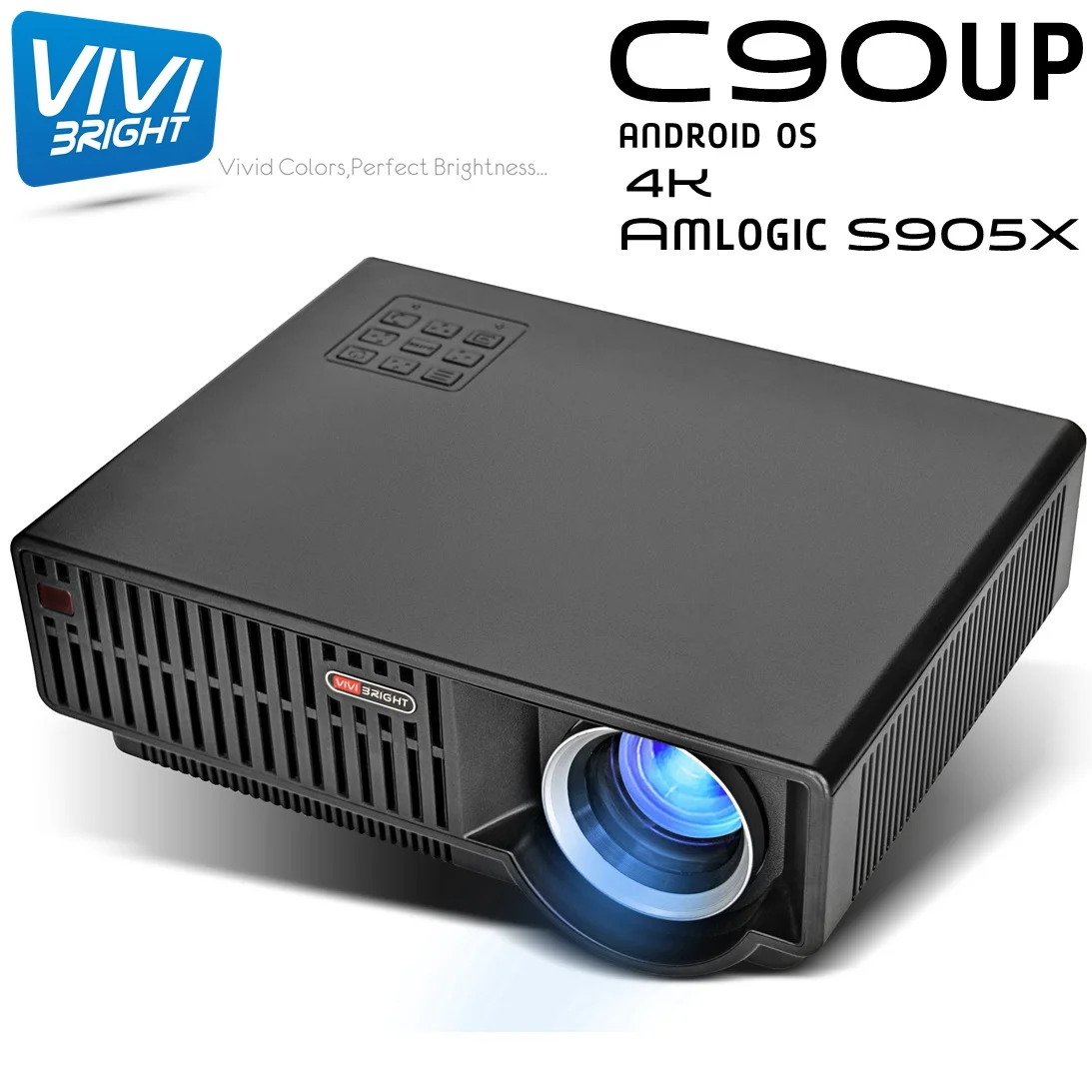 

Vivibright C90up Projector Android Version 6.01 OS Wifi bluetooth 1G + 8G Home Prejector For Home Theater