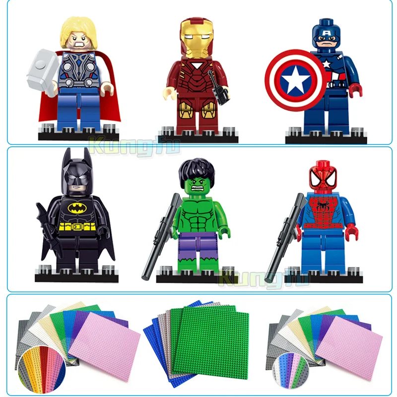 

2019 legols marvels The Avengers 4 movie Gigante Hulk Iron Man Toys building blocks Spiderman Compatible LegoING plate friends