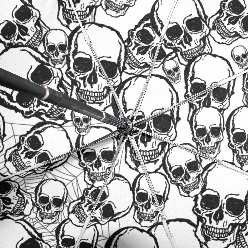 Непродуваемый нестандартный Зонт с черепом женские черные зонты УФ покрытием и