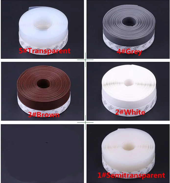 35mm 10m  width door window bottom self adhesive silicone rubber seal strip weatherstrip 5 colors  door  (1)