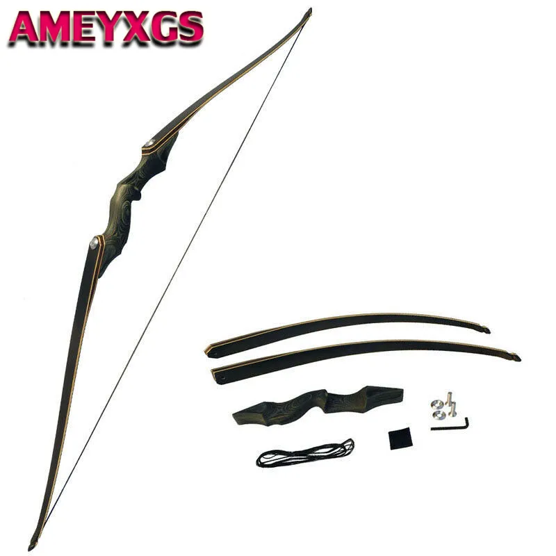 30-50lbs 60/" Archery Hunting Takedown Right Hand Recurve Longbow Shooting Target