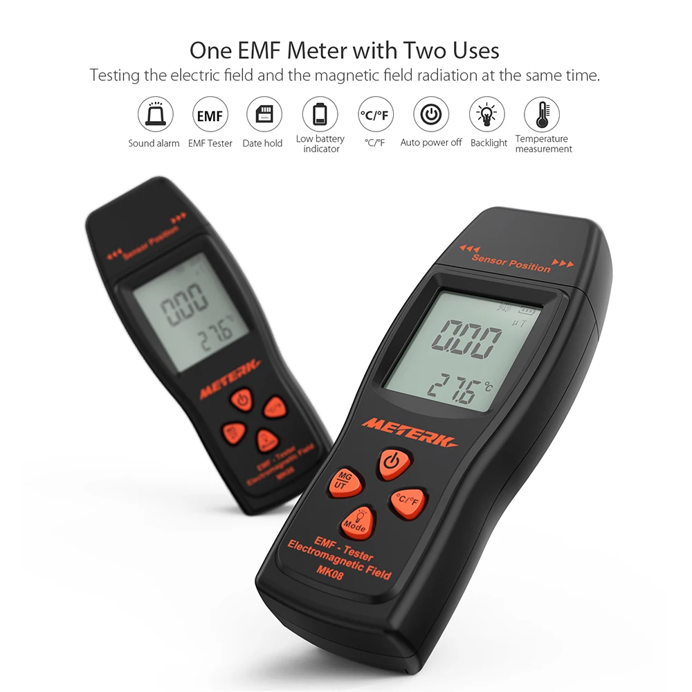 

Meterk EMF Meter Handheld Mini Digital LCD EMF Detector Electromagnetic Field Radiation Tester Dosimeter Tester Counter