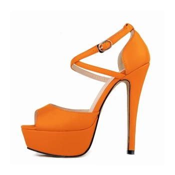 

Orange Blue Green Fashion Summer Ladies Shoes Elegant Wedding Shoes Women Leather High Heels Sandals NLK-C0037