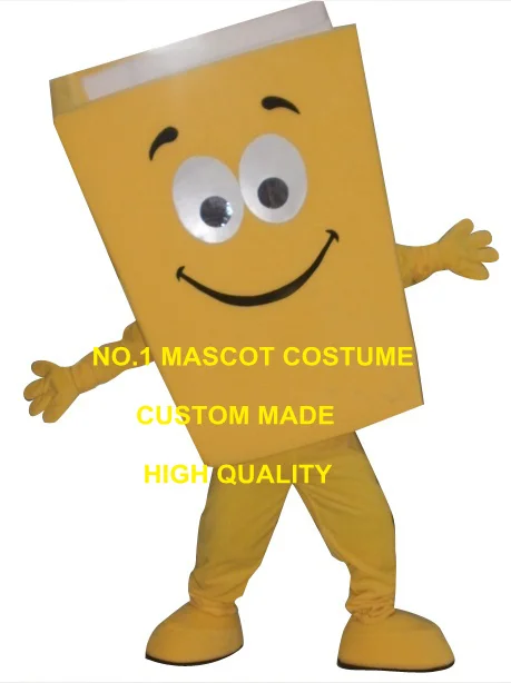 

New Custom Advertising Costumes Yellow/Blue/Red Recycled Notebook Book Mascot Costume Cartoon Character Theme Mascotte Fancy1979