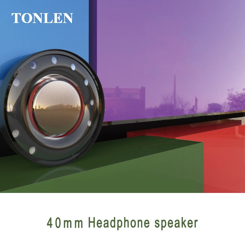 TONLON HiFi Headphone Speaker Accessories 40mm Headset Polymer Liquid Crystal Diaphragm Full Frequency Headset Speaker Unit 1pcs