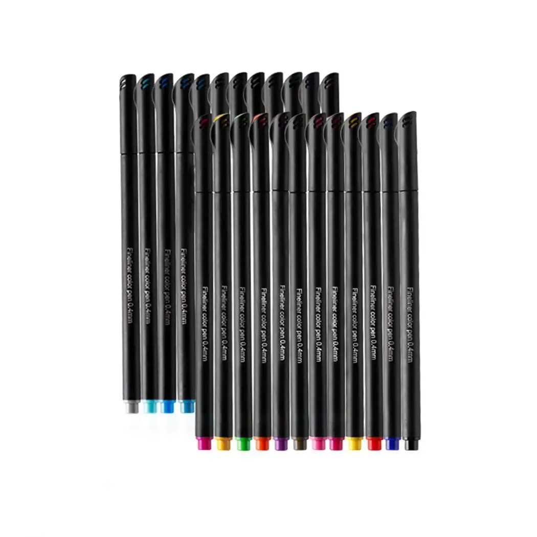 

Durable Portable Multiple Color 0.4mm Fine Point PVC Home, Office, School Fineliner Pens Painting Pen