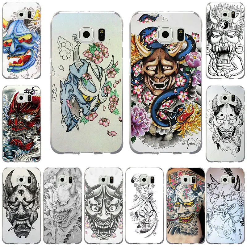 

Cool Oni Hannya Demon Mask Soft Phone Case Cover for Samsung Galaxy S3 S4 S5 Mini S6 S7 S8 S9 S10 Edge Plus Lite Note 5 8 9