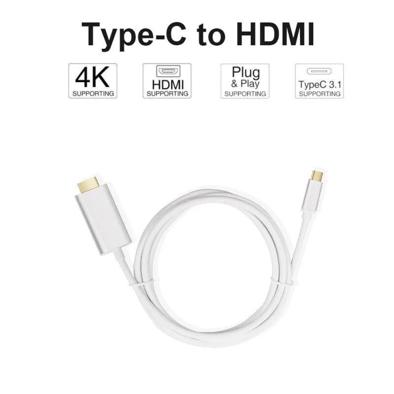 USB C к HDMI адаптер 4K 30Hz Тип 3 1 кабель Папа папа конвертер для нового MacBook|Кабели HDMI| |