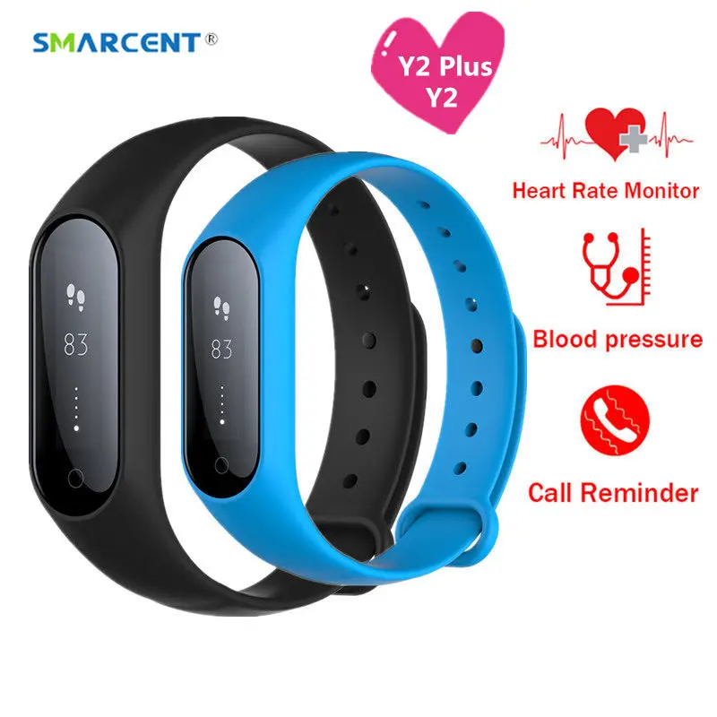 

Y2 Plus Bluetooth Smart Band Heart Rate Blood Pressure Monitor Smartband Bracelet Fitness Tracker Anti-lost Wristband pk