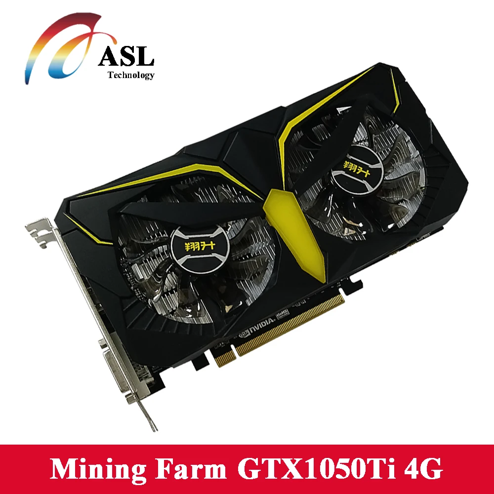 ASL видеокарта GeForce GTX1050Ti Warhawk 4 ГБ NVIDIA GDDR5 7000 мГц 1290 1392 PCI Express 3 0X16 14nm Графика карта для