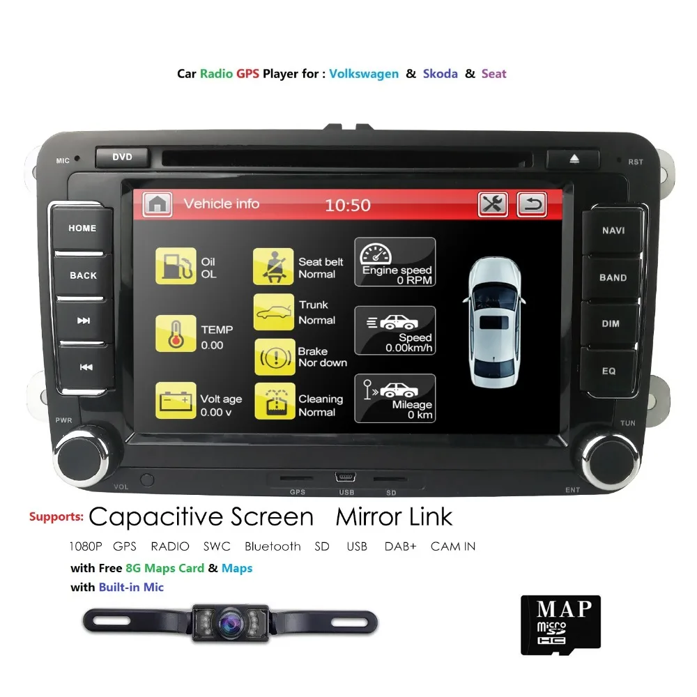 Two Din 7Inch Car DVD Player For VW/POLO/PASSAT/Golf/Skoda/Octavia/SEAT/LEON With Radio GPS Navigation 1080P DAB+ FM/AM Map CAM Two Din 7Inch Car DVD Player For VW/POLO/PASSAT/Golf/Skoda/Octavia/SEAT/LEON With Radio GPS Navigation 1080P DAB+ FM/AM Map CAM