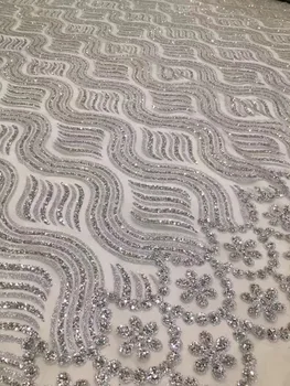 

tulle lace with glued glitter fashion CiCi-1.2010 african glitter lace fabric for party dress 5yard/lot embroidered