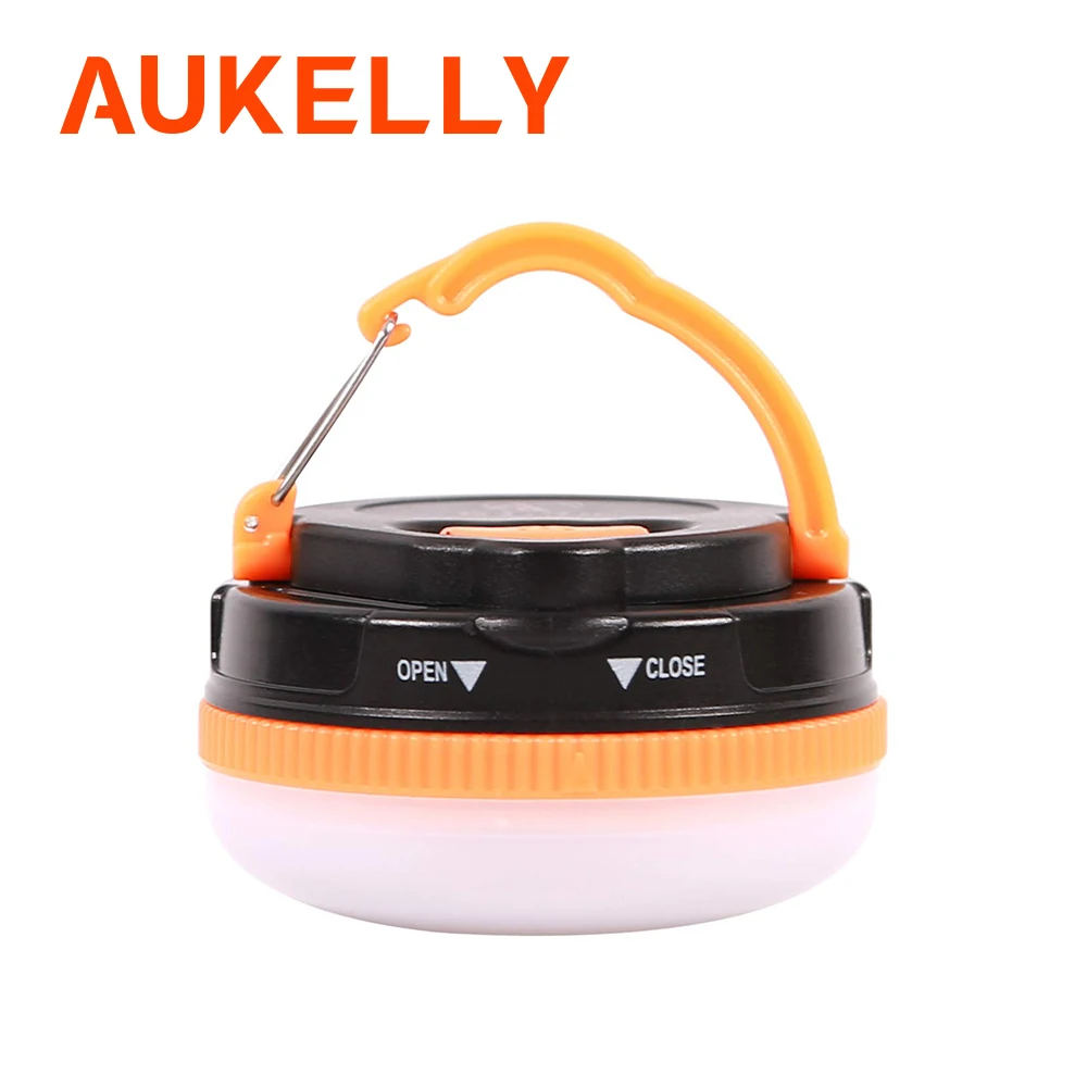 

Aukelly Mini Portable Camping Light Outdoor 3W LED Camping Lantern Emergency Hiking Night Hanging Tent lamp by AAA battery