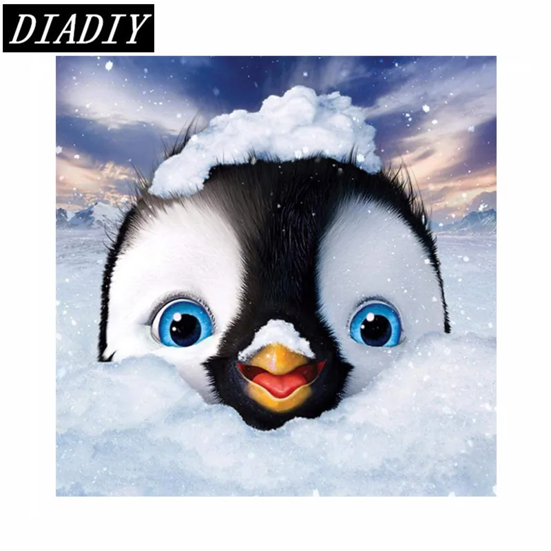 

5D diy diamond painting Cross Stitch round drill Diamond Embroidery mosaic pattern Cartoon penguin picture kids for gift