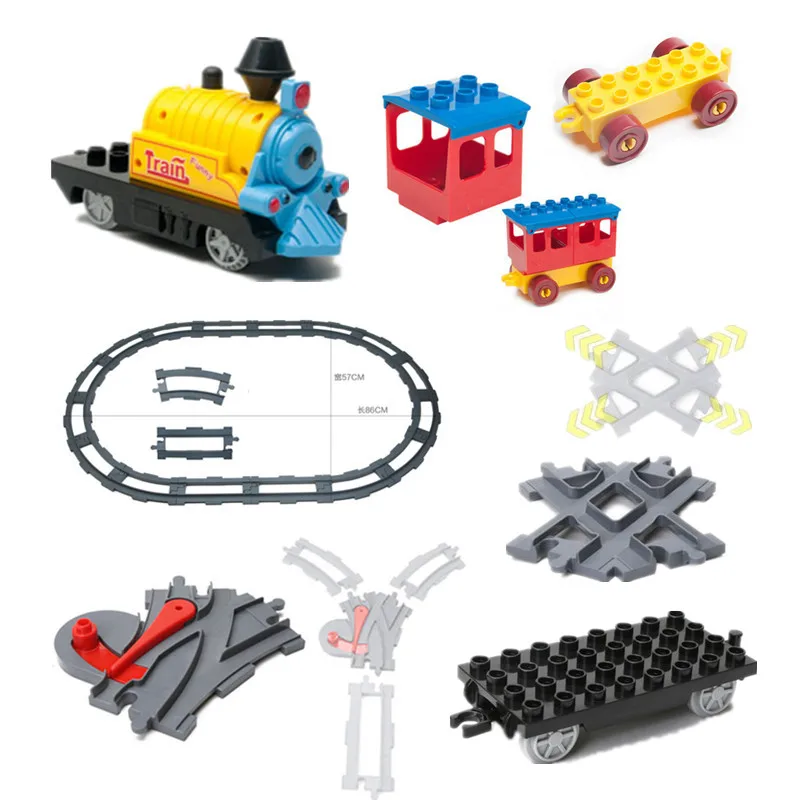Bulk Train Building Blocks Accessory Coach Cross Track Swtich Railway Bricks Parts DIY Baby font b
