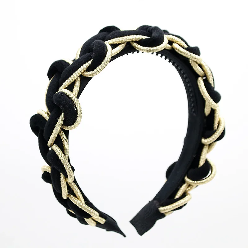 

2020 BC Wide braided velvet 3cm wide plain design hairbands women hair accessories winter hairbands