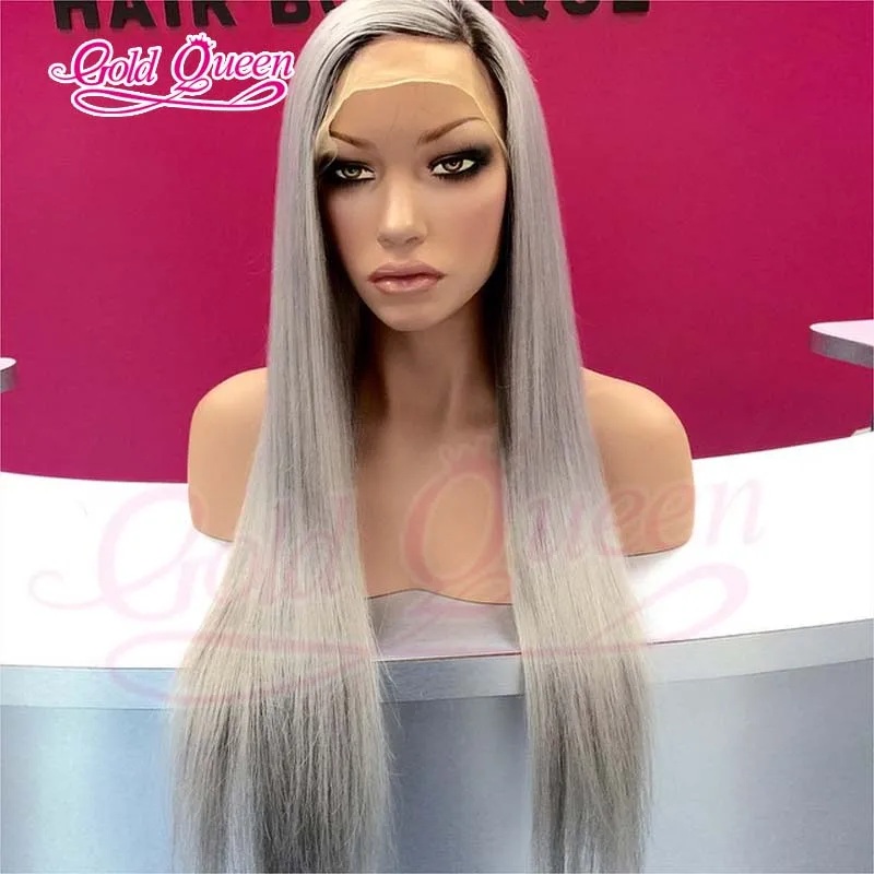 pure color 9a top notch silver grey lace front wig glueless full lace