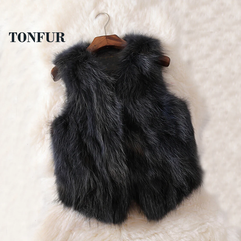 

100% Real Raccoon Fur Sleevess Vest Factory Outlet Wholesale OEM Multi Custom Big Size Genuine Nature Pure Fur Gilet FP978