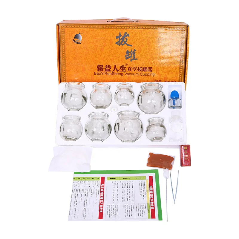 8 cans vacuum cupping glass bottle acupuncture body massage cupping device gift 4