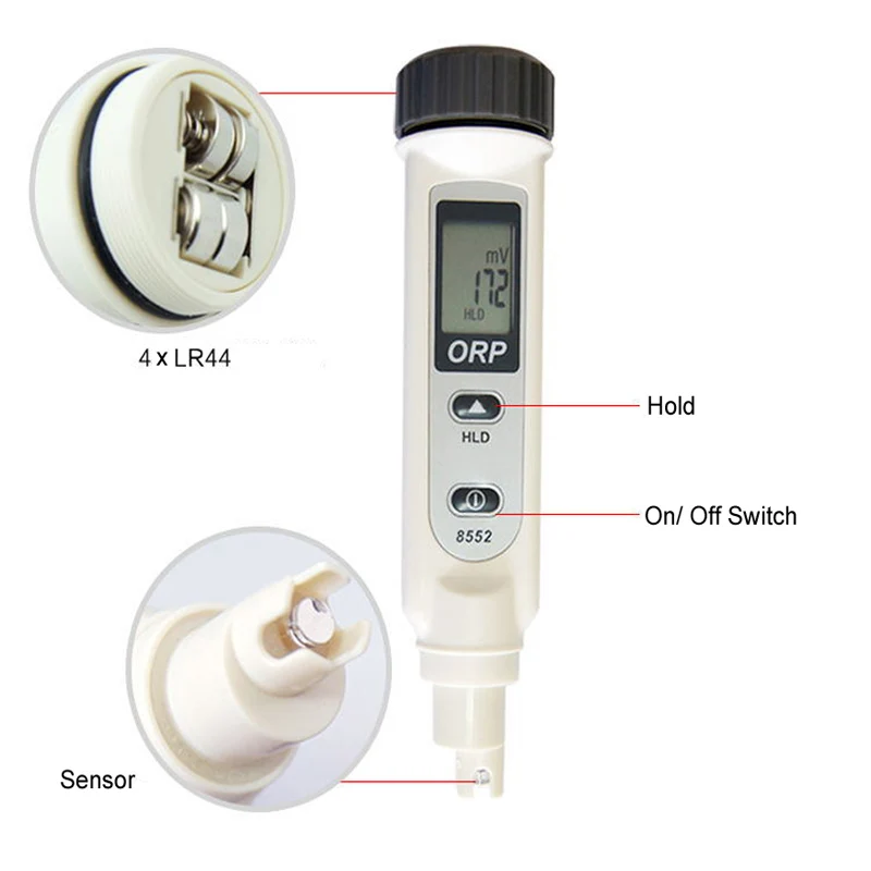 AZ8552 цифровой редокс-электрод зонд-тестер лабораторного окисления потенциал уменьшения аквариума ЖК-дисплей хранение данных водонепроницаемый