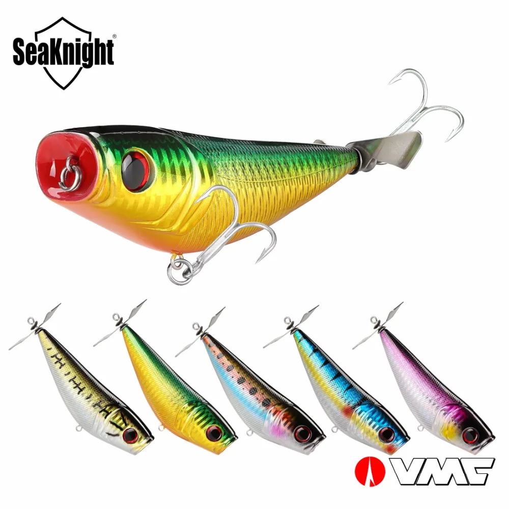 

SeaKnight SK048 Topwater Popper 29g 100mm Fishing Lure Set 5PCS/Lot Floating Lure Hard Baits Big Popper with VMC Hooks Propeller