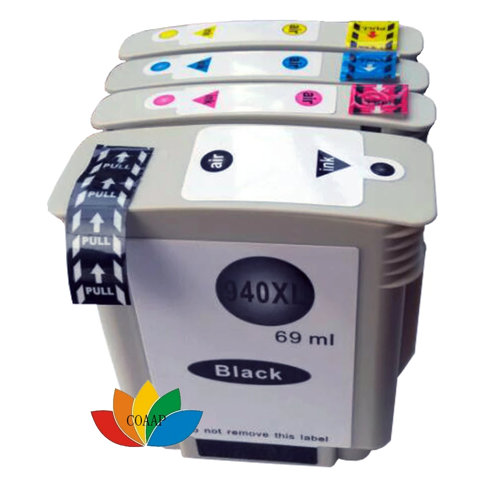 4x Сменные чернильные картриджи для принтера hp 940 940XL C4906AA Officejet Pro 8000 8500 8500a |