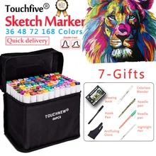 TouchFIVE 36/48/72/168 Цвета Набор для рисования алкоголя двойной головой кисть школьные Маркеры Ручка для рисования манга Мода Дизайн