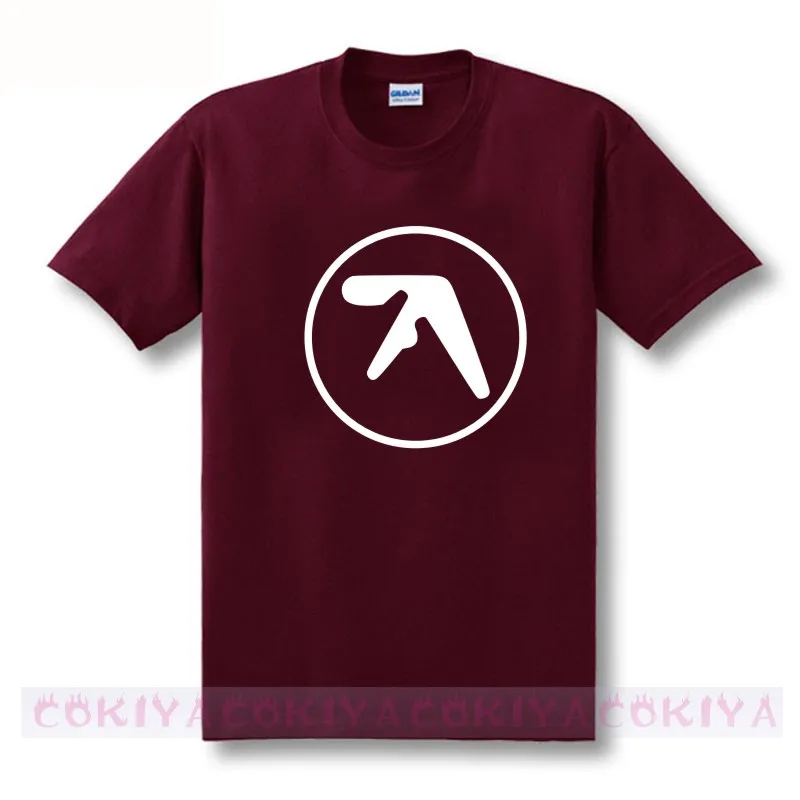  송료 무료 Aphex 트윈 로고 반소매 캐주얼 티셔츠 검정 산성 검정 전자
