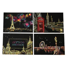 4 шт. 20x14 см волшебная скретч бумага для живописи с палочкой для рисования Детская Игрушка развивающая игрушка для маленьких девочек мальчиков детей A1