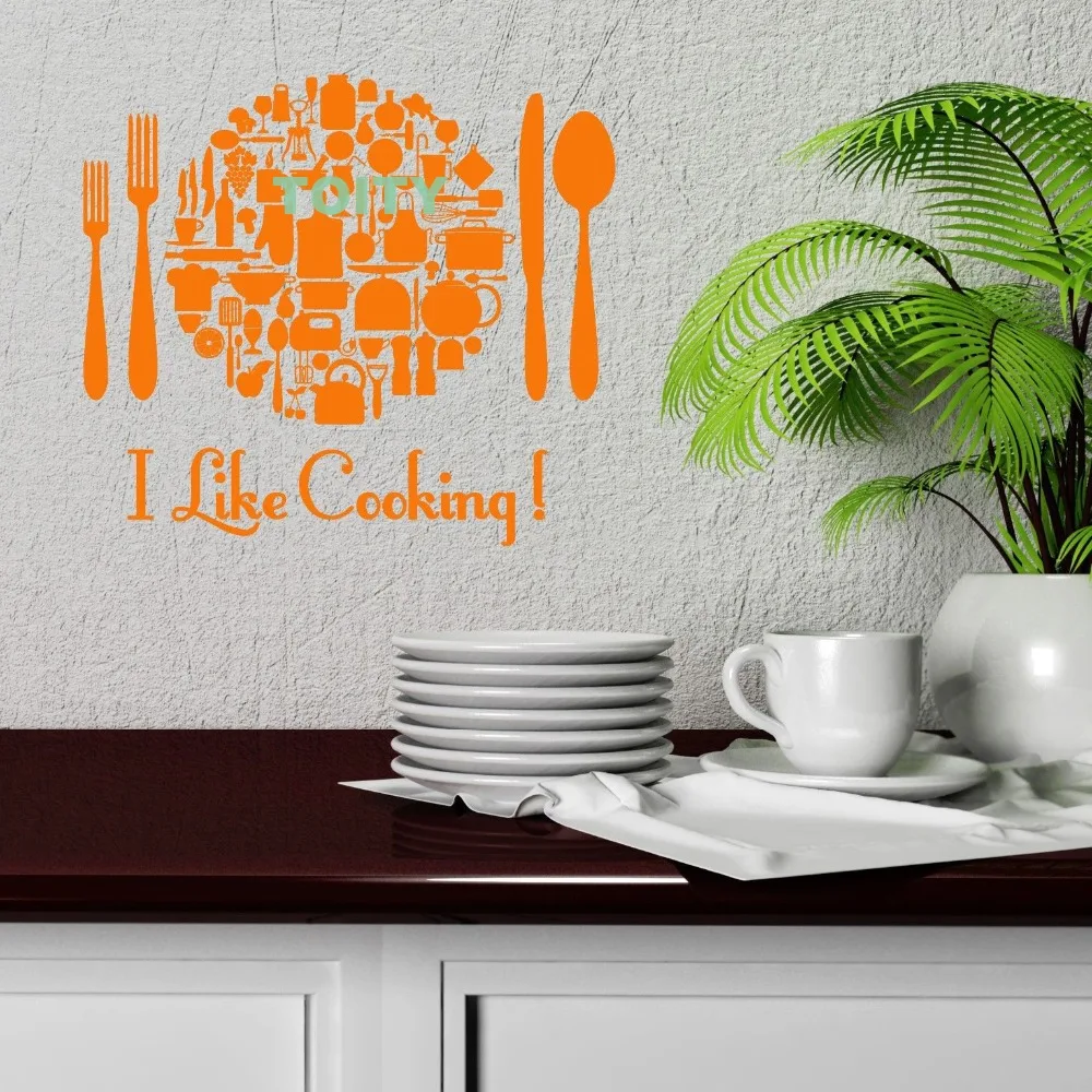 Wall Vinyl Sticker Kitchen Cooking Restaurant Chef Housewife Food Decal Window Door Home Decor