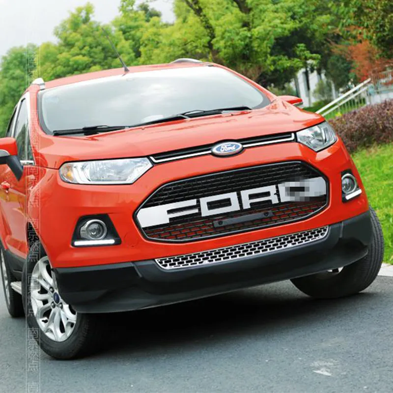 2 шт./компл. серебро для Ford EcoSport модифицированный F150 стиль передний капот Центральная решетка Стайлинг автомобильной решетки 2012 2013