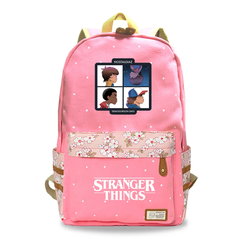 

Mochila Stranger Things School Bags For Teenage Girls 1-7 Sac a Dos Floral Backpack Travel Anime Backbag Tassen Notebook Plecak