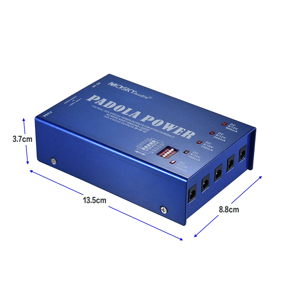 MOSKY гитарный эффект педаль электропитания 5 изолированных выходов для DC 9 в 12 В 18 в гитарная педаль с защитой от короткого замыкания