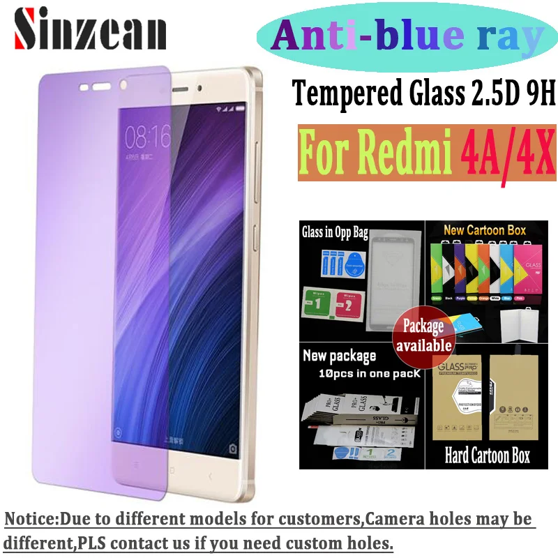 Sinzean 100 шт. для Xiaomi Redmi Note 4X Anti blue ray закаленное стекло 4X/4A Защитная пленка экрана в