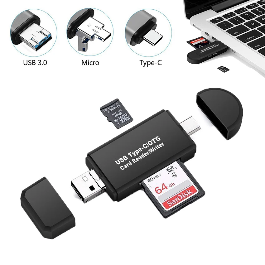 Type C и Micro USB и USB 3 в 1 OTG кард-ридер высокоскоростной USB2.0 USB3.0 OTG TF/SD для Android компьютера удлинители